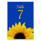 黄色ひまわり花コバルトブルー結婚ズ テーブルナンバー (裏面)