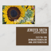 黄色ひまわり花フローラ園自然写真 名刺 (正面/裏面)
