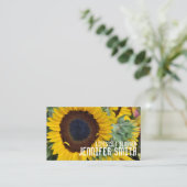 黄色ひまわり花フローラ園自然写真 名刺 (スタンド正面)