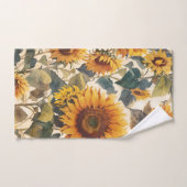 黄色ひまわり花束 バスタオルセット (ハンドタオル)