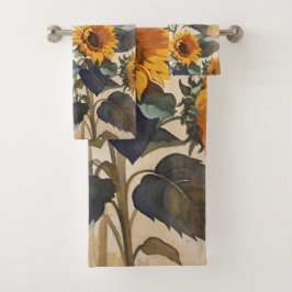 黄色ひまわり花束 バスタオルセット