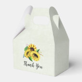 黄色ひまわり花水彩花束有難う フェイバーボックス (裏面サイド)