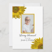 黄色ひまわり花生葬式パーティー 招待状 (正面)