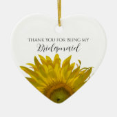 黄色ひまわり花花嫁メイドありがとう セラミックオーナメント (正面)