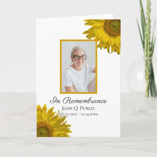 黄色ひまわり花葬式 プログラム (正面)