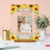 黄色ひまわり葬儀記念写真写真 アクリルサイン (ウェディング)