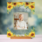黄色ひまわり葬儀記念写真写真 アクリルサイン (ニュートラル)