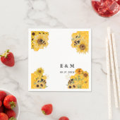 黄色ひまわり蜂ボホレモン結婚ズ スタンダードカクテルナプキン (インサイチュ)