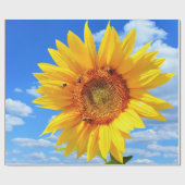 黄色ひまわり蜂ラッピング紙 ラッピングペーパー (フラット)