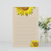 黄色ひまわり裏著述用紙 便箋 (スタンド正面)