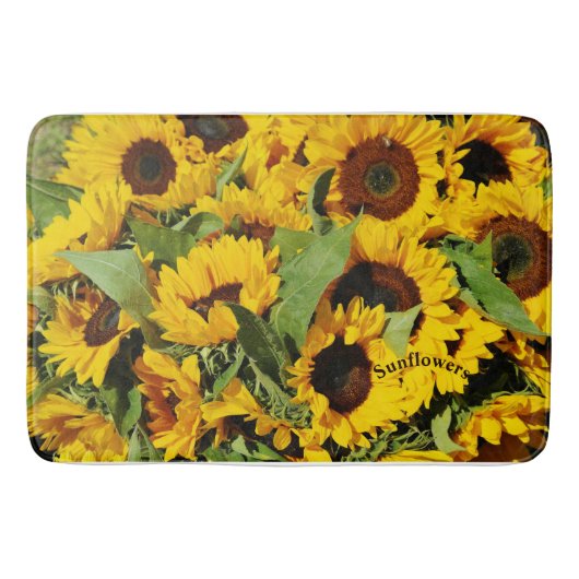 黄色ひまわり記憶泡風呂マット バスマット (正面)