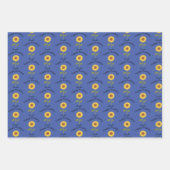 黄色ひまわり誕生日かわいい植物性ギフト ラッピングペーパーシート (正面3)