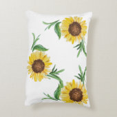 黄色ひまわり象の女の子名前をカスタムする枕 アクセントクッション (裏面(縦))