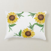 黄色ひまわり象の女の子名前をカスタムする枕 アクセントクッション (裏面)