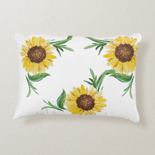 黄色ひまわり象の女の子名前をカスタムする枕 アクセントクッション (裏面)