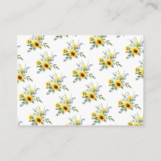 黄色ひまわり赤ちゃんシャワーおむつラッフル エンクロージャーカード (裏面)