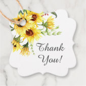 黄色ひまわり赤ちゃんシャワーお気に入りギフトラベル フェイバータグ (正面)