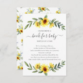 黄色ひまわり赤ちゃんシャワーベビー エンクロージャーカード (正面/裏面)