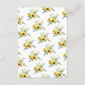 黄色ひまわり赤ちゃんシャワーベビー エンクロージャーカード (裏面)