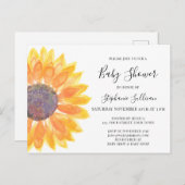黄色ひまわり赤ちゃんシャワー招待状はがき インビテーションポストカード (正面/裏面)