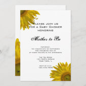 黄色ひまわり赤ちゃんシャワー 招待状 (正面/裏面)