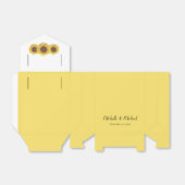 黄色ひまわり開花カントリーウェディング フェイバーボックス (折り畳みなし)