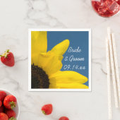 黄色ひまわり青結婚空 スタンダードカクテルナプキン (インサイチュ)