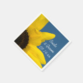 黄色ひまわり青結婚空 スタンダードカクテルナプキン (角)