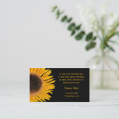 黄色ひまわり黒背景素朴国 コーリングカード (スタンド正面)