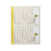 黄色ひまわり5と1 Food Trackerメモ帳 ノートパッド (回転)