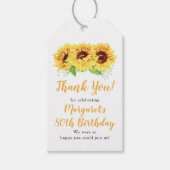 黄色ひまわり80歳の誕生日ありがとう ギフトタグ (正面)