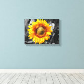 黄色ひまわり キャンバスプリント (インサイチュ (ウッドフロア))