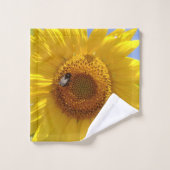 黄色ひまわり バスタオルセット (ウォッシュタオル)