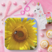 黄色ひまわり ペーパープレート (パーティー)