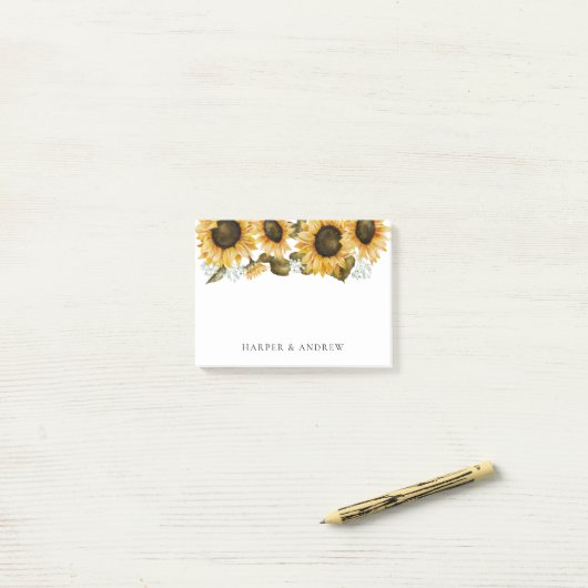 黄色ひまわり ポストイット (デスク上)