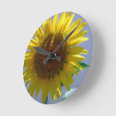 黄色ひまわり ラウンド壁時計 (傾斜)