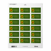 黄色ひまわり ラベル (フルシート)