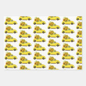 黄色ひまわり |愛らしい民族少女|フローラ車 ラッピングペーパーシート (正面3)