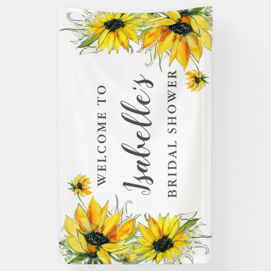 黄色ひまエレガントわりフローラブライダルシャワー 横断幕 (縦)