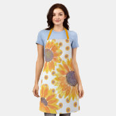 黄色ひま素朴わりエプロン エプロン (着用した状態)