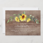 黄色ひま素朴わりフローラブライダルシャワー 招待状 (正面)