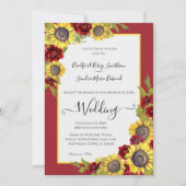 黄色ひま素朴わりフローラ結婚式招待状 招待状 (正面)