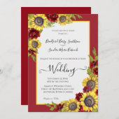 黄色ひま素朴わりフローラ結婚式招待状 招待状 (正面/裏面)