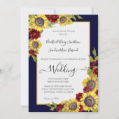 黄色ひま素朴わりフローラ結婚式招待状 招待状 (正面)