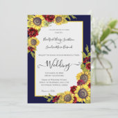 黄色ひま素朴わりフローラ結婚式招待状 招待状 (スタンド正面)