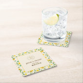 黄色ひま素朴わり水カラーコースター スクエアペーパーコースター (インサイチュ)