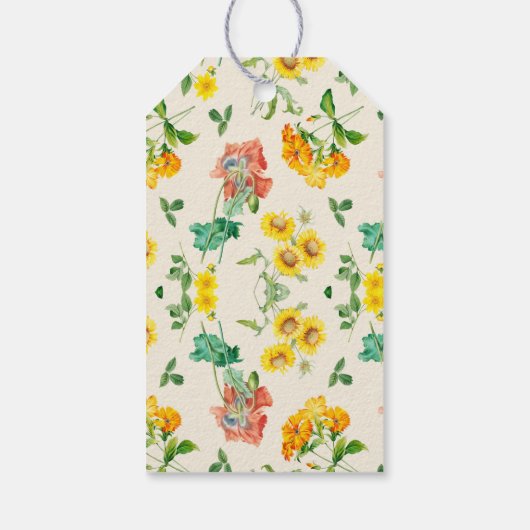 黄色ひま素朴わり水色ギフトラベル ギフトタグ (裏面)