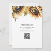 黄色ひま素朴わり結婚のQRコード詳細 招待状 (裏面)