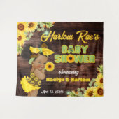 黄色ひま素朴わり赤ちゃんシャワー赤ちゃん女の子 タペストリー (正面(横))