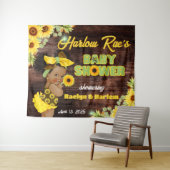 黄色ひま素朴わり赤ちゃんシャワー赤ちゃん女の子 タペストリー (インサイチュ(横))